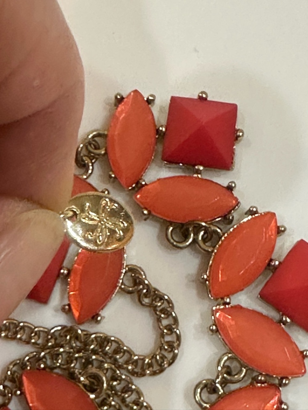 Vibrant Shades of Orange Statement Jewelry Lot 6 Multi-Strand & Dainty Necklaces - Picture 11 of 16